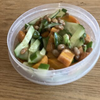 電子レンジで納豆あえ野菜！